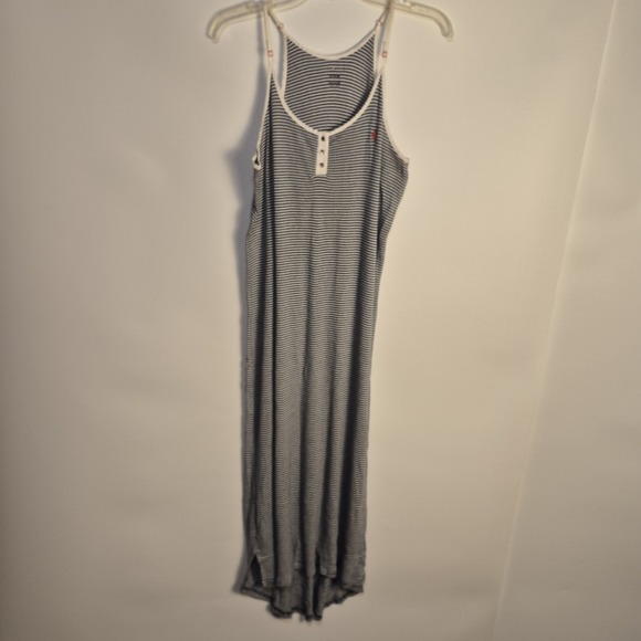 TOMMY HILFIGER XL Striped Maxi Dress Racerback Spaghetti Straps Blue White - Picture 1 of 6